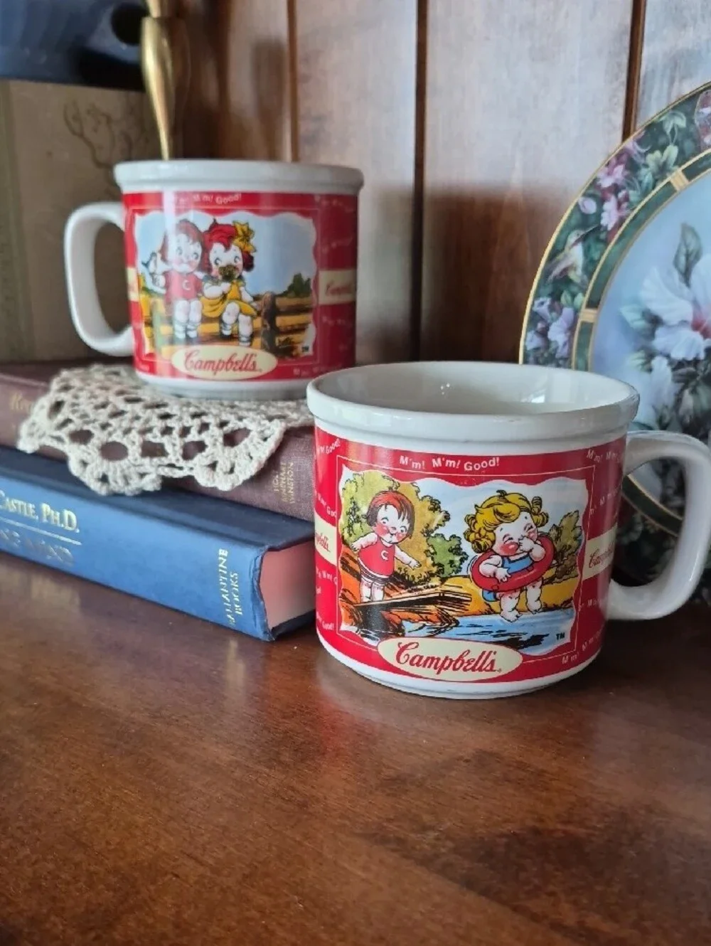 Red Vintage Campbells Soup Mugs - Set of 3